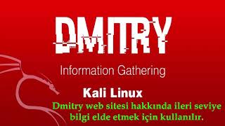 Kali Linux Dmitry Kullanımı Site Bilgi Toplama Aracı Information Gathering Tool Cyber Security [upl. by Steel789]