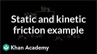 Static and kinetic friction example  Forces and Newtons laws of motion  Physics  Khan Academy [upl. by Junno]