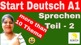 Start Deutsch A1 Sprechen Teil 2  TELC Deutsch A1  German Speaking Test  Goethe Zertifikat A1 [upl. by Camm]