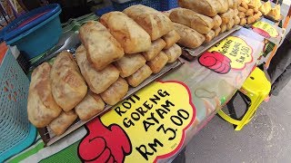 Malaysia Street Food 33 Roti Goreng Daging Ayam Pasar Raja Chulan YDXJ0305 [upl. by Aymer]