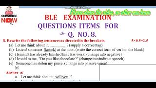 Basic Level ExaminationClass8 Final examQuestion no 8 solution grammar [upl. by Auric]