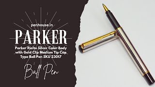 Parker Rialto Silver Color Body with Gold Clip Ball Pen penreview [upl. by Eatnhoj]