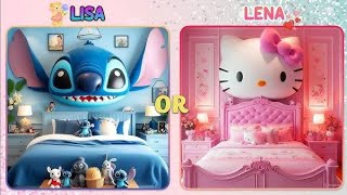 Lisa Or Lena🩵 Hello Kitty Vs Stitch 🩵lisa lena lisaandlena kitty stitch trending🩵 [upl. by Travis]