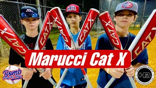 Hitting with the MARUCCI CAT X COMPOSITE amp CAT X CONNECT  USSSA Baseball Bat review [upl. by Darleen]