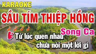 Karaoke Sầu Tím Thiệp Hồng Nhạc Sống Song Ca  Dm  Huỳnh Anh [upl. by Errol]