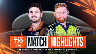 2024 Abu Dhabi T10 I Match 28 Highlights Team Abu Dhabi vs Morrisville Samp Army  Season 8 [upl. by Resneps]