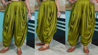 4 Cowl Dhoti Salwar  Dhoti Pant Cutting amp Stitching Designer SalwarSalwar Design [upl. by Enida]