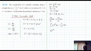 12–24 Kinematics of a Particle Chapter 12 Hibbeler Dynamics Benam Academy [upl. by Aiahc]