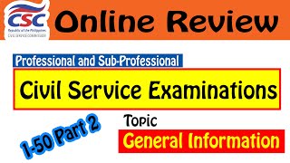 Civil Service Exam Reviewer 2024 Part 2  CSC Reviewer General Information Part 2 [upl. by Rihaz]