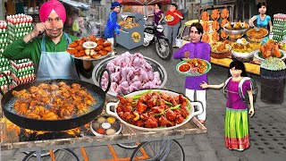 Famous Chicken Pakoda Cooking Recipe Street Food By Sardarji Hindi Kahaniya Hindi Moral Stories [upl. by Gnehp]