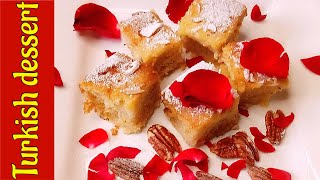 Turkish Semolina Dessert  semolina or rivani dessert  how to make semolina dessertMk recipes [upl. by Iaht]