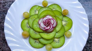 Beautiful kiwi fruit flower platters food decoration ideas carving garnish [upl. by Imak]