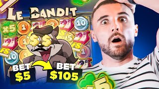 LOOKING FOR THE 5 SCATTERS BANDIT BONUS WHILE RAISING THE BET EVERY 25 SPINS  🤯 [upl. by Ylrebmyk]