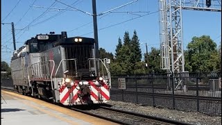 Caltrain 503 and AEM7 938 in Santa Clara [upl. by Anoblav]