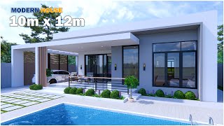 One storey modern House  10m x 12m 3Bedroom [upl. by Ardnosal2]