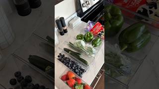 fridge restock🍒🥦✨ fridgerestock fridge restock asmr organization kitchen [upl. by Balsam]