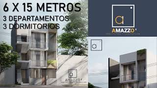 CASA DE 6x15 METROS  90 M2  House Design 6x15 Meters [upl. by Charlot]