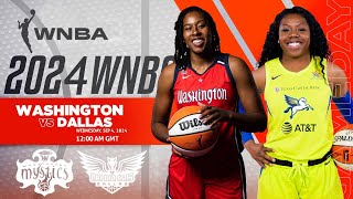 Washington Mystics vs Dallas Wings  WNBA 2024 Live Score Update [upl. by Aihtniroc747]