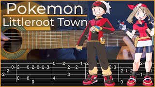 Littleroot Town  Pokemon Simple Guitar Tab [upl. by Anirres]