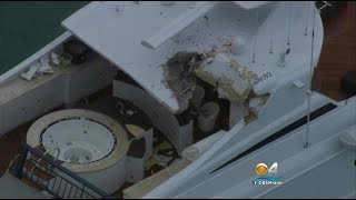 Part Of Draw Bridge Crashes Down On Mega Yacht [upl. by Akirdnahs]