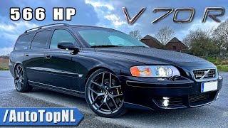 566HP VOLVO V70R 304KMH REVIEW on AUTOBAHN by AutoTopNL [upl. by Assenyl]