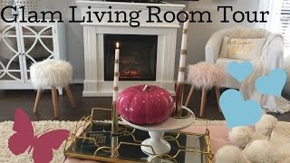 LIVING ROOM TOUR GLAM FALL ADDITION April 2017 [upl. by Ilaire424]