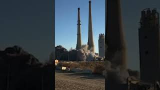 Duke Energy boiler room imploded in New Albany [upl. by Strander]