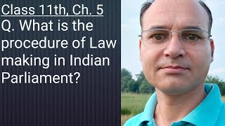 What is the procedure of Law making in Indian Parliament Class 11th Chapter 5 [upl. by Chaim]