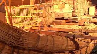 Egyption era RA II reed boat reconstruction of the 1970 Thor Heyerdahl expedition [upl. by Lhamaj]