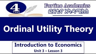 Introduction to Economics  Unit 3 Part 3  Ordinal Utility  Economics 101  Basic Economics [upl. by Blair]