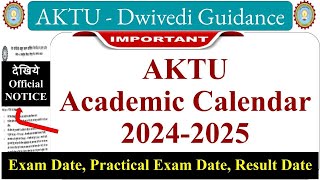 Academic Calendar 20242025 aktu news aktu latest news aktu odd sem exam date aktu exam date [upl. by Cleve]