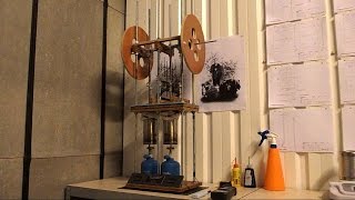 TwoCylinder Stirling Engine  Running Engine [upl. by Alleciram681]