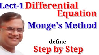 Monges Method partial differential equation Bsc2ndyear [upl. by Ecire658]