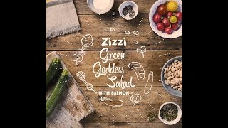 ZizziRecipes  Green Goddess Salad with Salmon [upl. by Gent7]