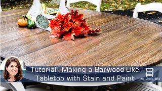 Making a Barnwood Tabletop with Stain and Paint  Speedy Tutorial 9 [upl. by Hacker]