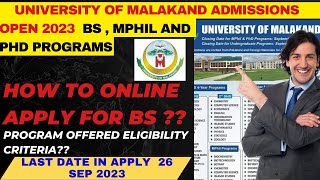 How to apply for BS in University of Malakand  University of Malakand Admissions 2023 bsapply [upl. by Anival]