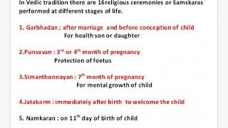 Samskaras in Hinduism or 16 Sanskar in Hinduism [upl. by Aguayo]