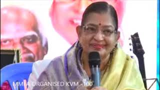 ISAI ARASI MRSP SUSHEELA SPEAKS AT KVM 100 ORGANISED BY MMFA MELLISAI MANNAR FANS ASSOCIATION [upl. by Lawtun]