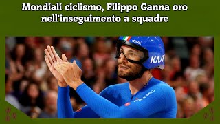 Mondiali ciclismo Filippo Ganna oro nellinseguimento a squadre [upl. by Nerol]