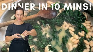 10Minute Beans and Greens Recipe Fastest Easiest Dinner Ever [upl. by Tory]