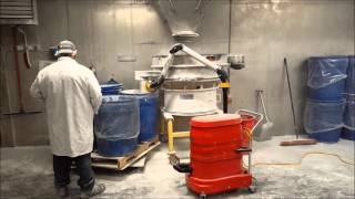 Dust Extraction Swing Arm w WS2220 Vacuum by Ruwac In Action Removing Food Additive Dust [upl. by Rorry470]