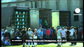 613 bodies of Srebrenica victims leave [upl. by Gwendolen]