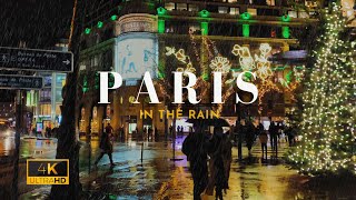 🇫🇷Walking in a Rain Paris at Night  Paris 4K  A Walk In Paris  Paris France  Asmr Rain [upl. by Goer323]