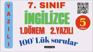 7Sınıf İngilizce 1Dönem 2Yazılıya Hazırlık [upl. by Spanos]