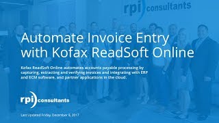 Automate Invoice Entry with Kofax ReadSoft Online [upl. by Yhtimit]