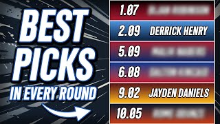 The BEST Pick in EVERY Round  2024 Fantasy Football [upl. by Dirrej]