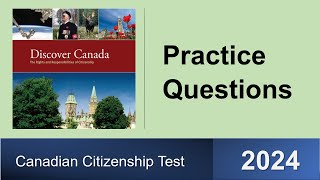 Canadian Citizenship Test 2024  Exam Practice Questions  MCQ  Test Preparation Questions [upl. by Trudie]