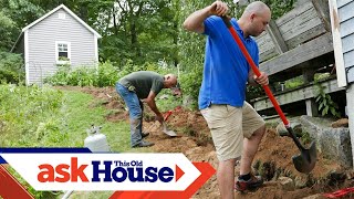 How to Run Underground Power to a Shed  Ask This Old House [upl. by Ahsikin]