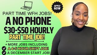 🙌🏾 PART TIME JOBS A NO PHONE 3050 HOURLY JOB  A DECEMBER START JOB WORK FROM HOME JOBS 2024 [upl. by Llehcram]