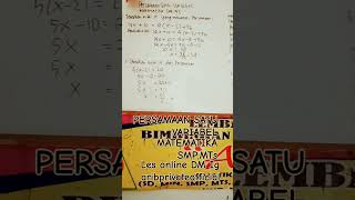 youtubeshortsPersamaan satu VariabelMatematika SMPMTs Les online DM Ig aribprivateofficial [upl. by Brooks]